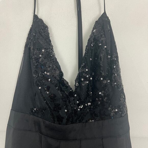 Love Couture Halter Beaded Black Maxi Dress Size XS - Picture 3 of 16